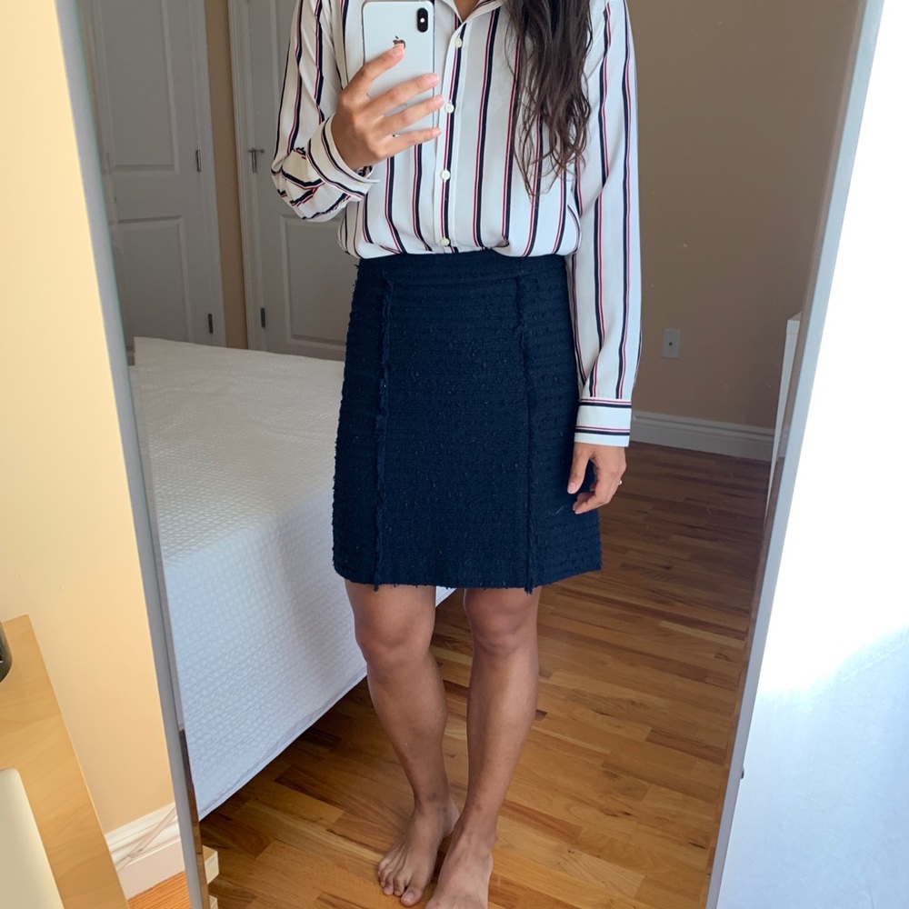 Brooks Brothers Navy Tweed Skirt